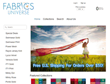 Tablet Screenshot of fabricsuniverse.com